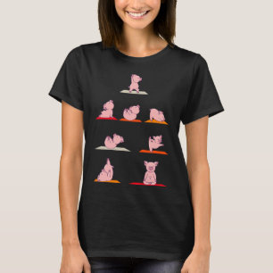 Camiseta Meditação de Porcos em Streching Yoga Poses