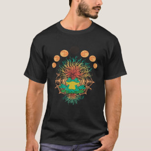 Camiseta Meditação de Sapo Homens de Sapo Ioga Ioga Ioga