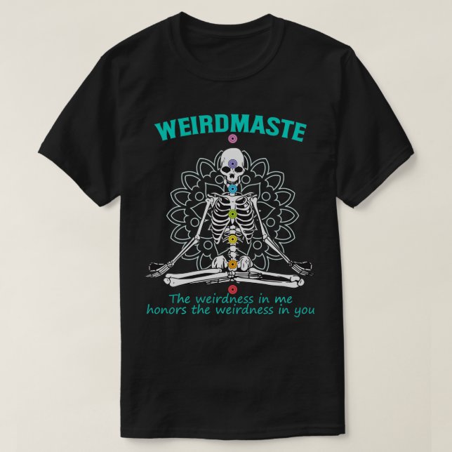Camiseta Meditação de Weirdmaste Yoga Definição Skelet Engr (Frente do Design)