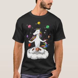 Camiseta Meditação de Yoga de Unicórnio