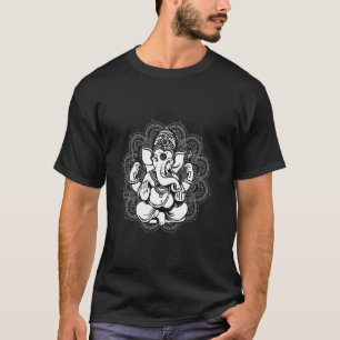 Camiseta Meditação de Yoga Mandala do Senhor Ganesha