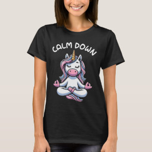 Camiseta Meditação de Yoga para Acalmar Unicórnio