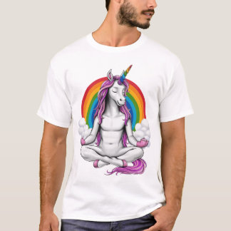 Camiseta Meditação de Yoga Unicorn
