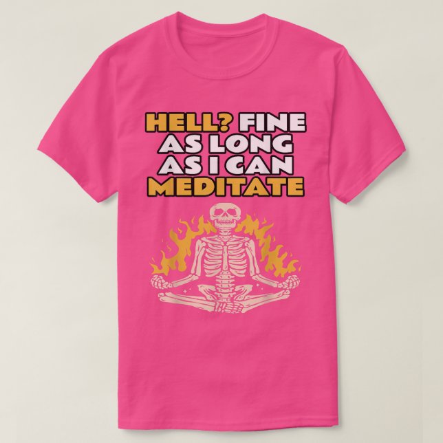 Camiseta Meditação, Diversão, Halloween, YogaPose, esquelet (Frente do Design)