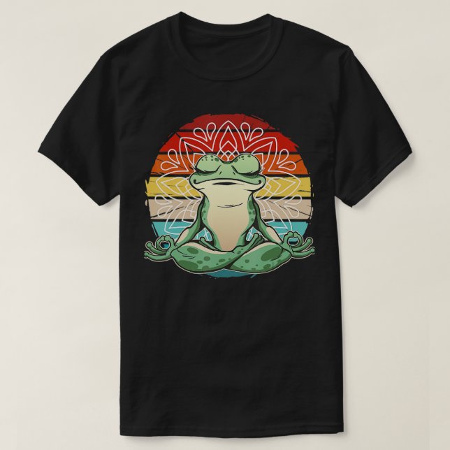 Camiseta Meditação divertida de sapos engraçados com sapo i (Frente do Design)