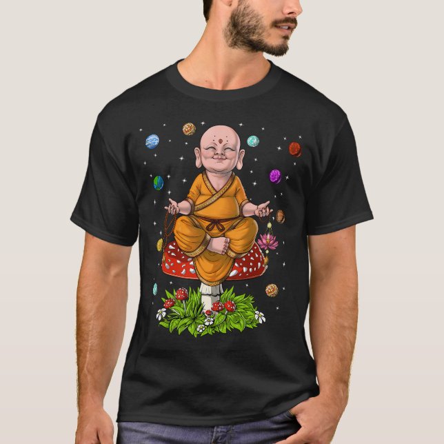 Camiseta Meditação do Cogumelo Buda (Frente)
