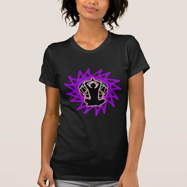 Camiseta Meditação do ~ das mulheres & geometria sagrado (Frente)