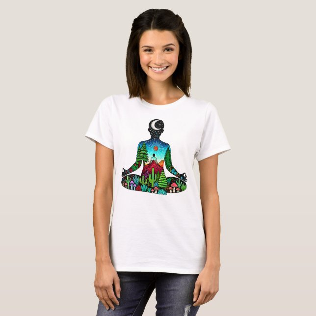 Camiseta meditação e yoga (Frente Completa)