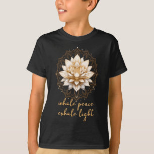 Camiseta Meditação Esotérico Lótus Inspire Paz Expire Luz