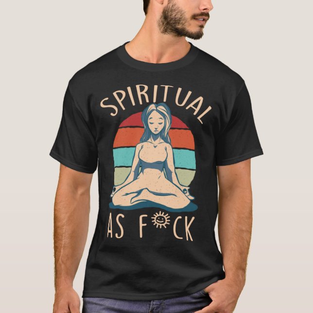 Camiseta Meditação Espiritual Engraçada Buda Lotus Seat Pul (Frente)