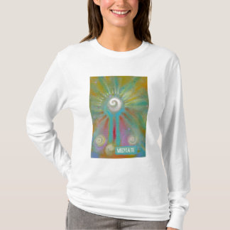 Camiseta Meditação inspirada colorida da arte abstracta do