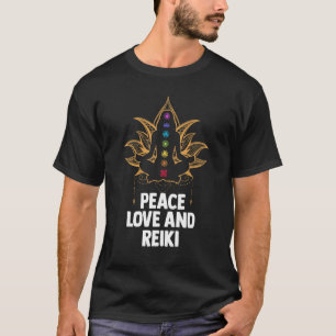 Camiseta Meditação Lótus Chakras Cura de Energia Paz Amor