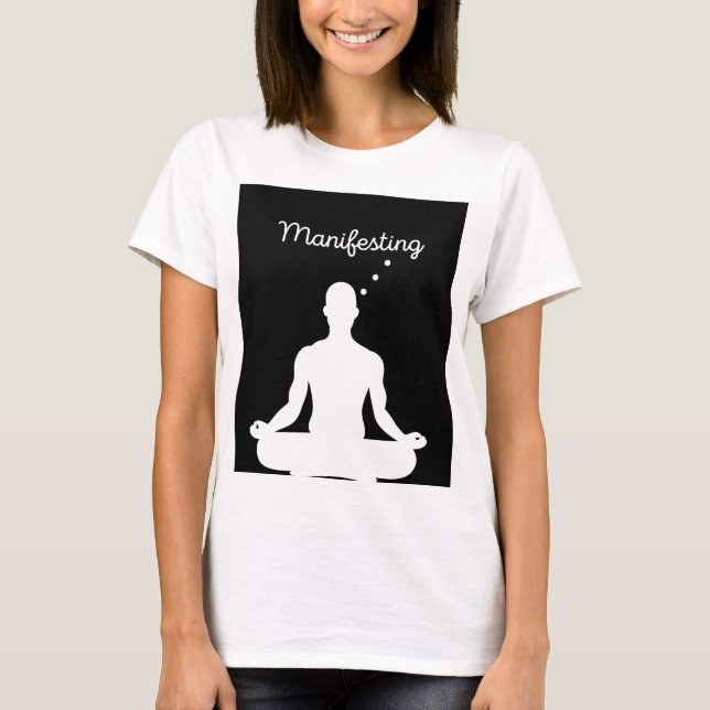 Camiseta Meditação Manifestante Visual para Vibes Positivas (Frente)