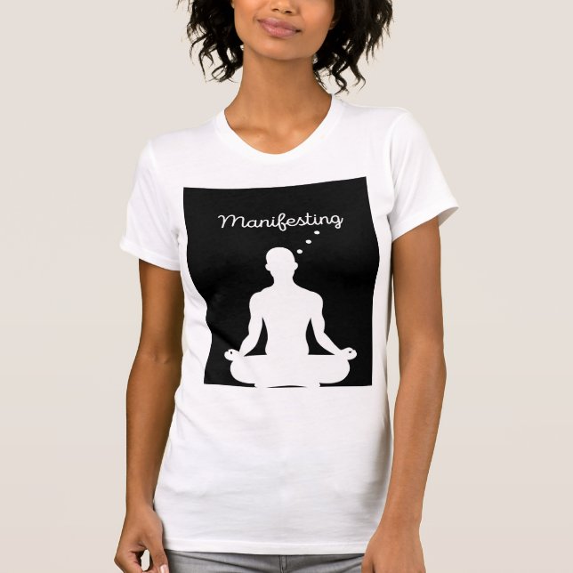 Camiseta Meditação Manifestante Visual para Vibes Positivas (Frente)