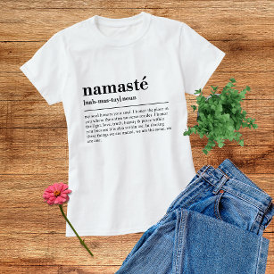 Camiseta Meditação Mínima Moderna Yoga Definição de Namaste