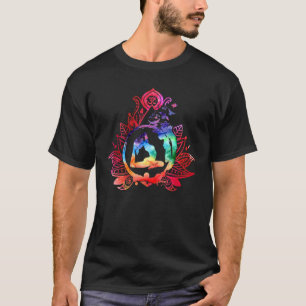 Camiseta Meditação Om Símbolo Vintage Yoga Colorida