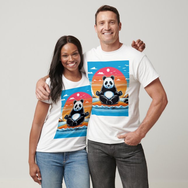 Camiseta Meditação Panda Unisex (Unissex)
