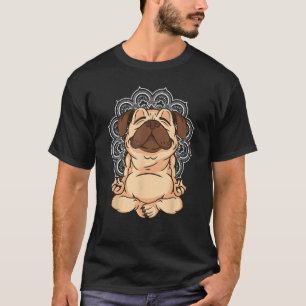 Camiseta Meditação Pug Dogs Buddha Zen Yoga Professora Pug