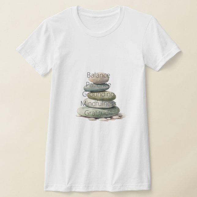 Camiseta Meditação Rochas Equilíbrio Mindfulness (Postura )