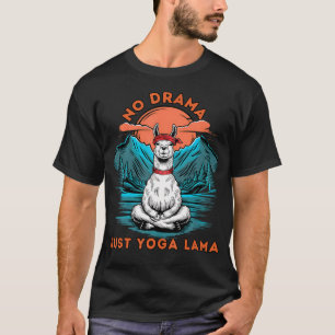 Camiseta Meditação Sem Drama Só Yoga Lama Namaste Yoga Mãe