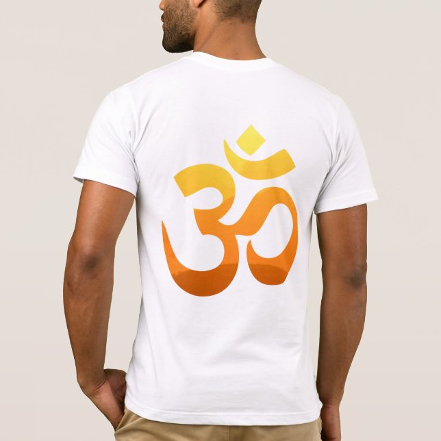 Camiseta Meditação Sun Dourada Do Om Mantra (Verso)