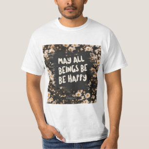 Camiseta Meditação Vipassana Pode Ser Feliz Para Todos Os S