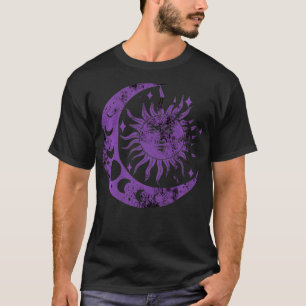 Camiseta Meditação Yin Yang Sun Moon Espanta Roxo
