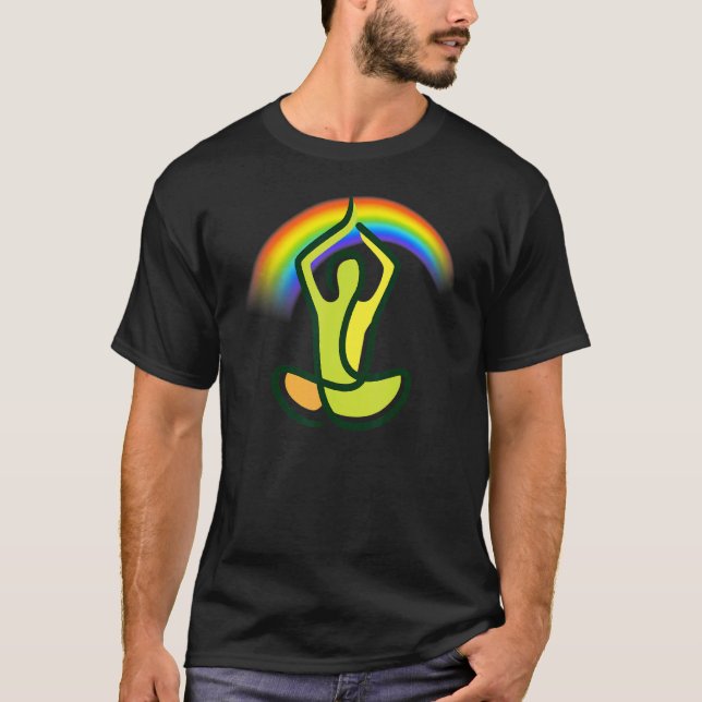 Camiseta Meditação Yoga Arco-íris 1 (Frente)