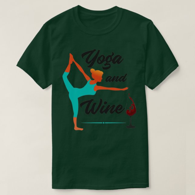 Camiseta Meditação Yoga e Vinho Álcool Fitness Mulheres Gif (Frente do Design)