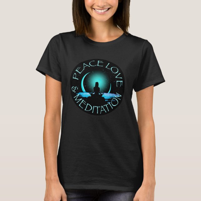 Camiseta Meditação Yoga Espiritual Hindu Deus Ganesha de Sh (Frente)
