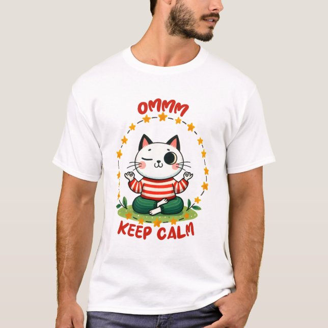 Camiseta Meditação Zen Cat (Frente)