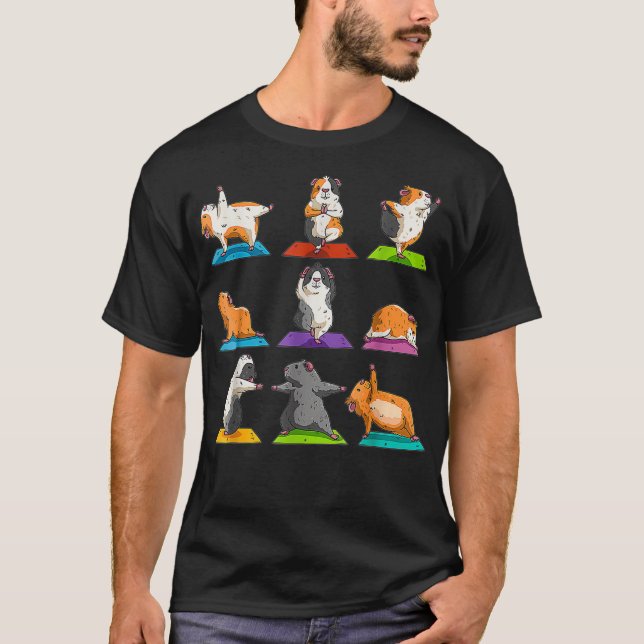 Camiseta Meditação Zen Malhação Yoga Guiné Pig (Frente)