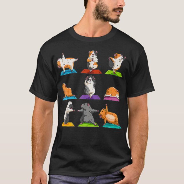 Camiseta Meditação Zen Malhação Yoga Guiné Pig (Frente)