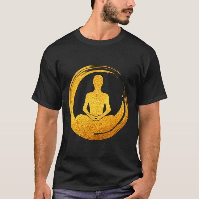 Camiseta Meditação Zen ouro Dose Zen Meditação Rua Pincel (Frente)