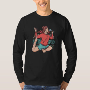 Camiseta Meditação Zen Yoga Eka Pada Rajakapotasana Vinho O