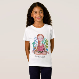 Camiseta Meditando Garota Com Plantas