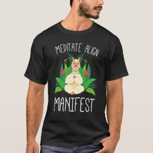 Camiseta Meditar Alinhar Manifesto Cute Llama Fazendo Yoga