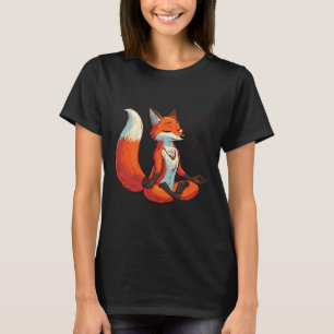 Camiseta Meditation Fox Pose de Yoga Animal Relaxante