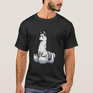 Camiseta Meditation Llama Pose de Ioga Animal Relaxante