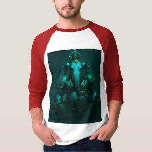 Camiseta Meditation Lord Ganesha Espiritual Neon Azul Mascu