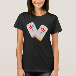 Camiseta Medium Mahjong - Azulejo Engraçado Mídia De Roupas