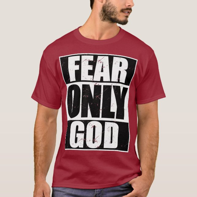 Camiseta Medo Apenas Deus Legal Presente Engraçado Cristão (Frente)