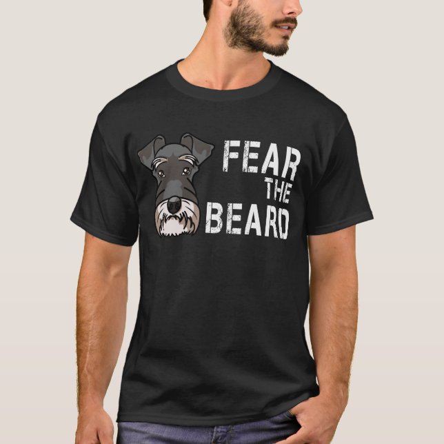 Camiseta Medo Da Barba - Miniatura Cachorro Schnauzer Mãe (Frente)