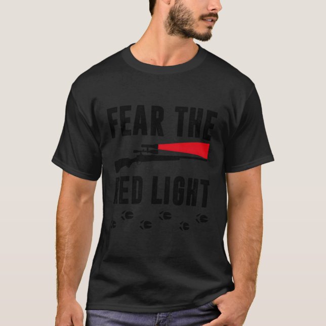 Camiseta Medo Da Caça Ao Cachorro Vermelho (Frente)