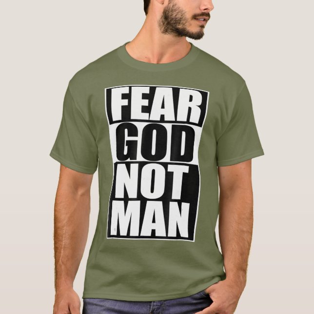 Camiseta Medo Deus Não Homem Legal Homens Engraçados Cristã (Frente)