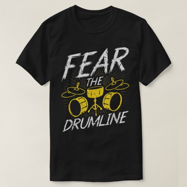 Camiseta Medo Do Drumline, Percussionista Da Banda Marcial1 (Frente do Design)
