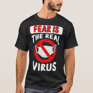 Camiseta Medo é a máscara antivírus real sem mais máscaras