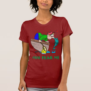 Camiseta Medo engraçado da pesca do humor da pesca da