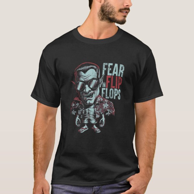 Camiseta Medo Vampiro Em Chinelos (Frente)