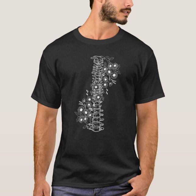 Camiseta Medula Floral Medula Espiral Espiral Humana Flor A (Frente)